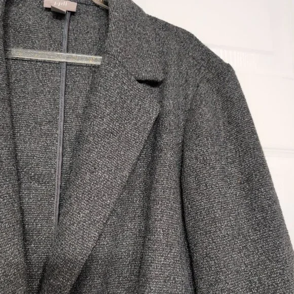 J Jill 2 Button Blazer Womens Size Medium Gray Academia Wool Blend Unlined - Picture 2 of 8